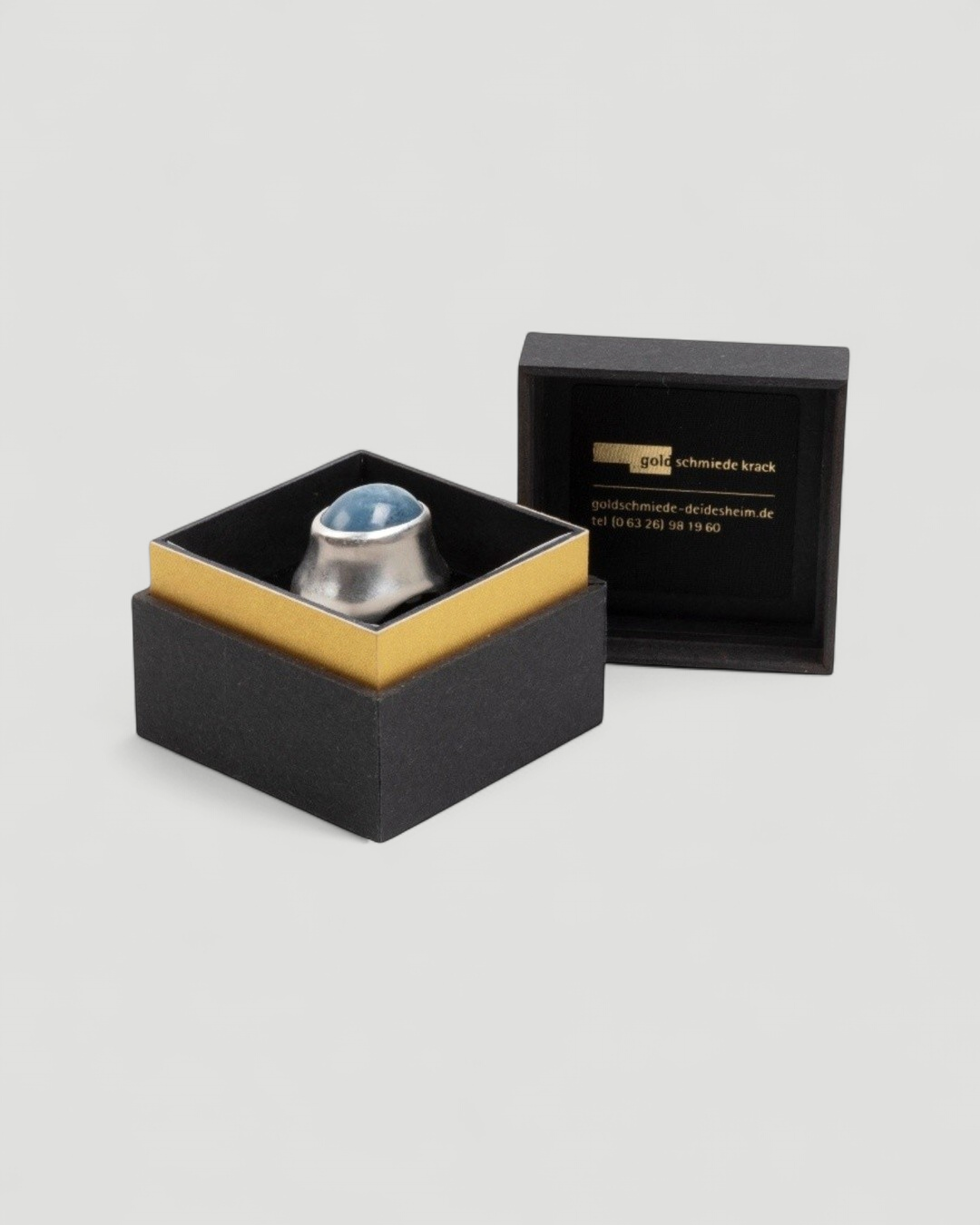 Großer 925 Silberring mit blauem Aquamarin (26,05 ct) - Goldschmiede Krack