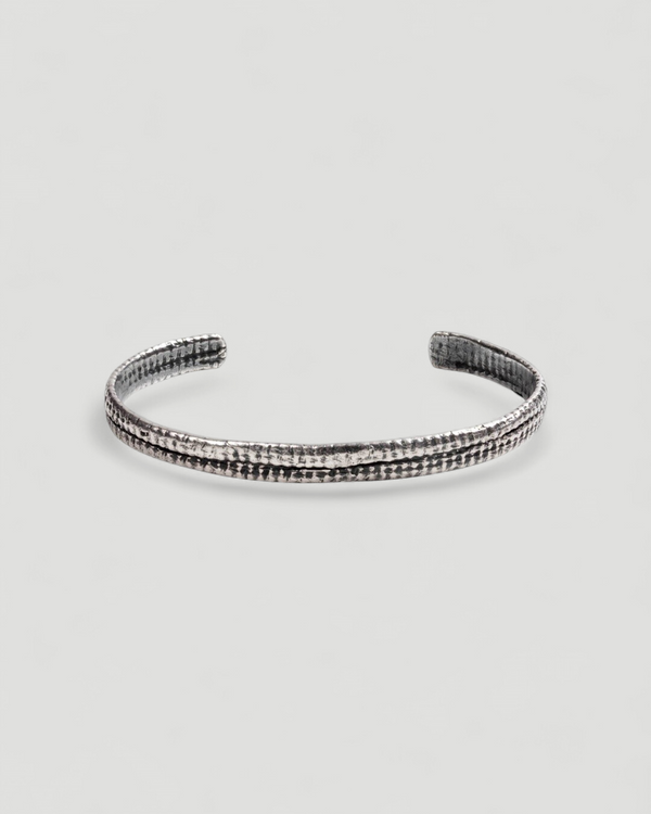 Strukturierter 925 Silber Armreif