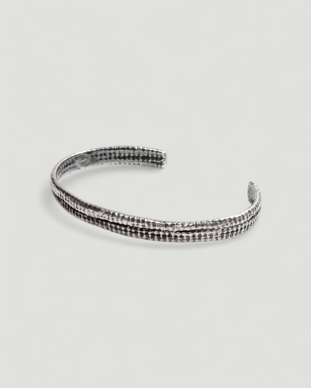 Strukturierter 925 Silber Armreif - Goldschmiede Krack
