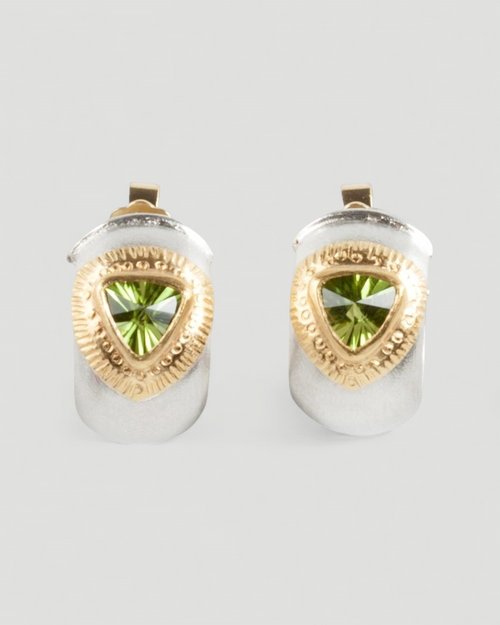 925 Silber Creolen mit grünem Peridot