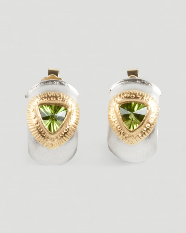 925 Silber Creolen mit grünem Peridot