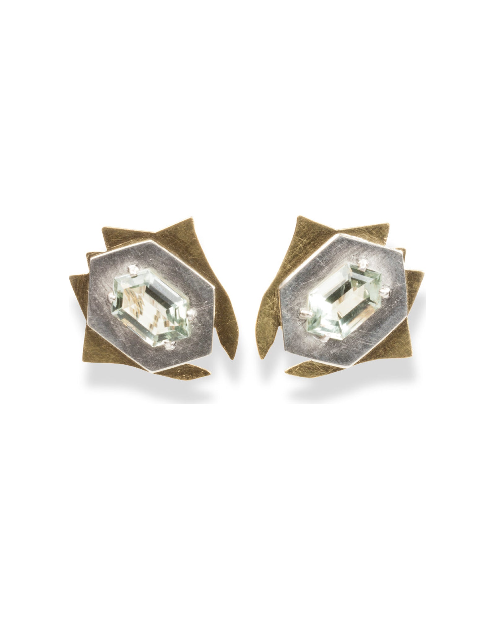 Prasiolith Ohrclips - Goldschmiede Krack