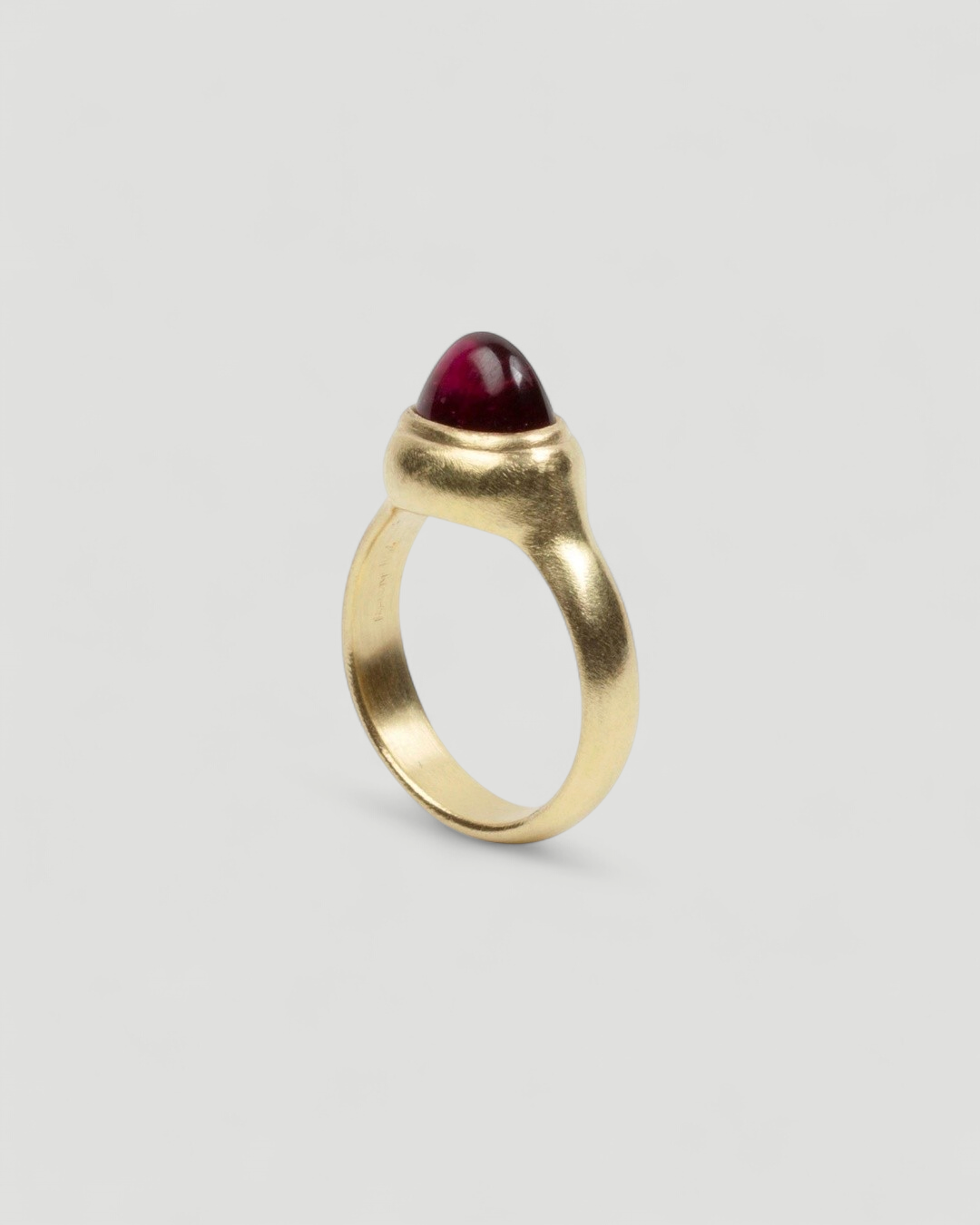 750 Goldring mit rotem Tropfen Turmalin - Goldschmiede Krack