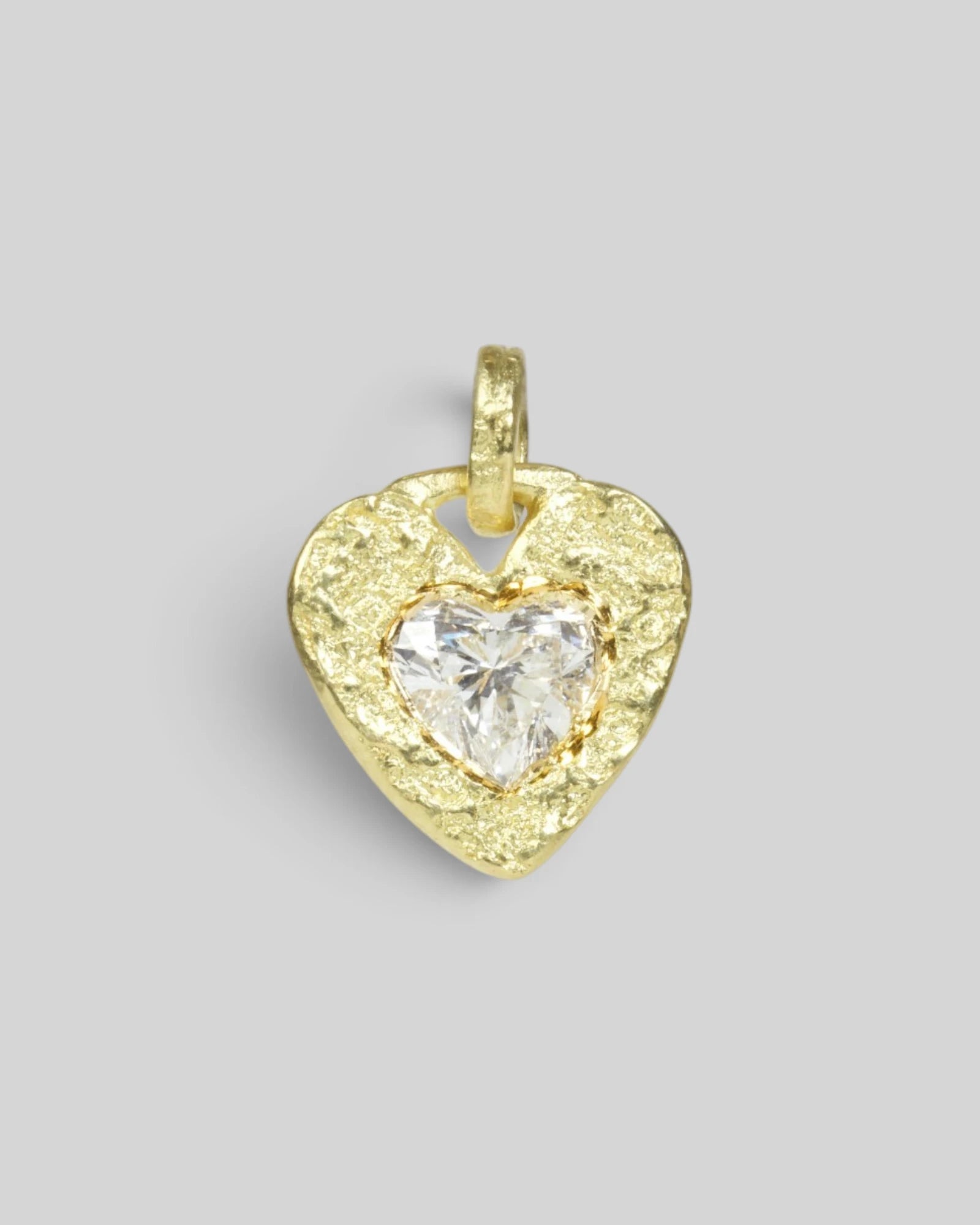 750 Gold-Herzanhänger mit LGD Diamant im Herzschliff, Anhänger einzeln ohne Kette