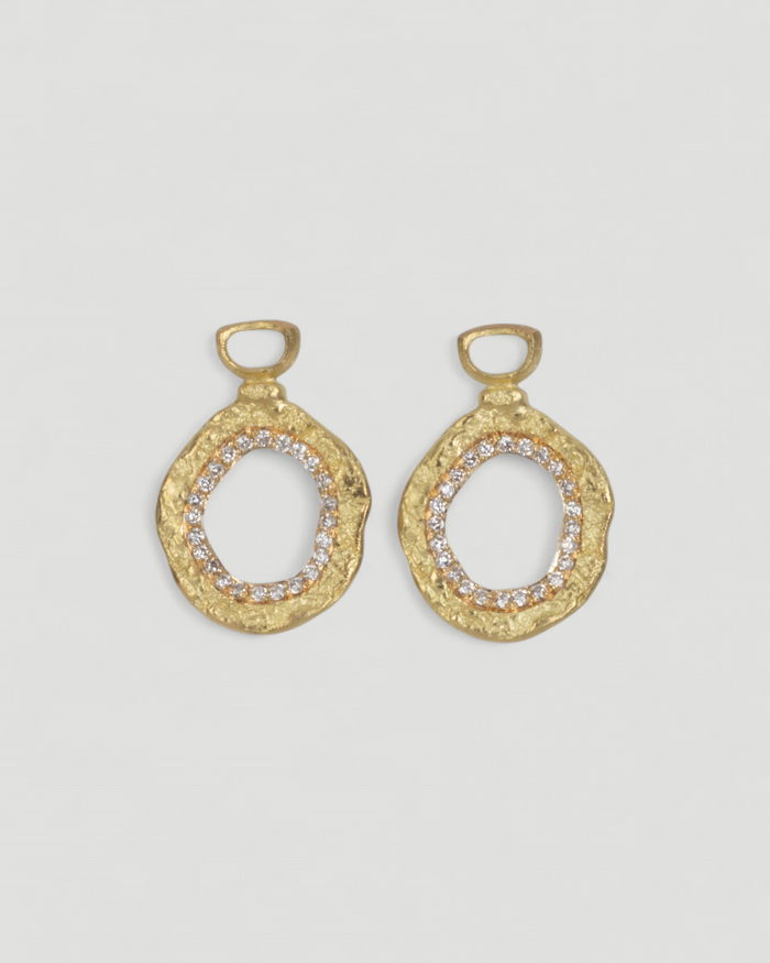 750 Gold Ohrhänger mit Lab Grown Brillanten (0,21 ct) für Bark Creolen, Ansicht 2