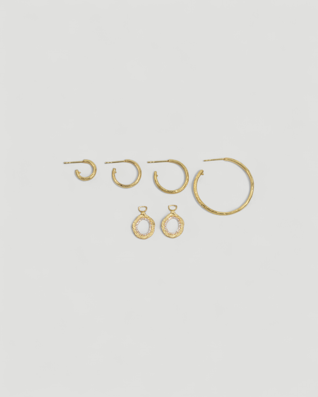 750 Gold Ohrhänger mit Lab Grown Brillanten (0,21 ct) für Bark Creolen, Ansicht 3