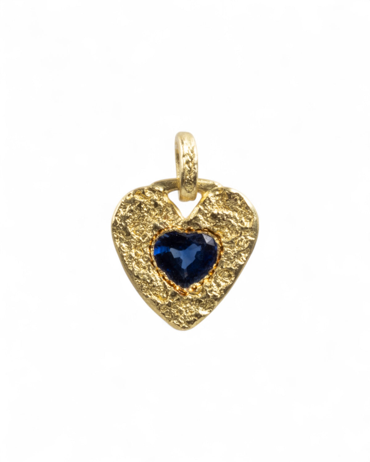 750 Gold-Herzanhänger mit blauem Saphir (0.81 ct)