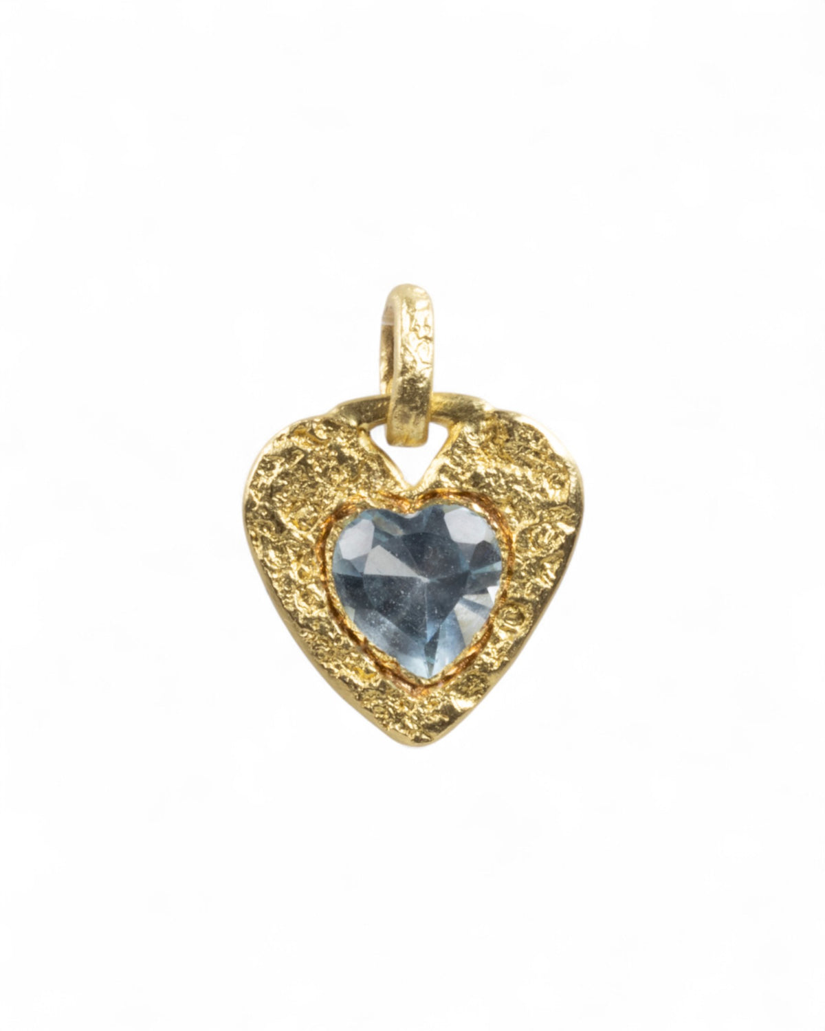 750 Gold-Herzanhänger mit blauem Aquamarin (0.89 ct)