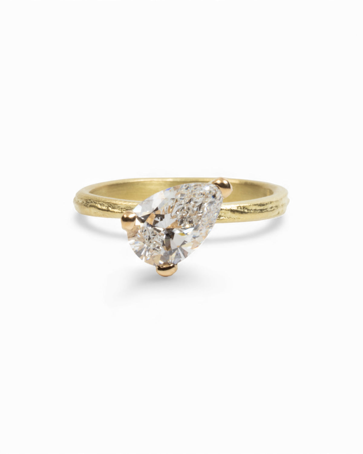 750 Gold-Verlobungsring mit LGD Pear Brillant (1.30 ct)