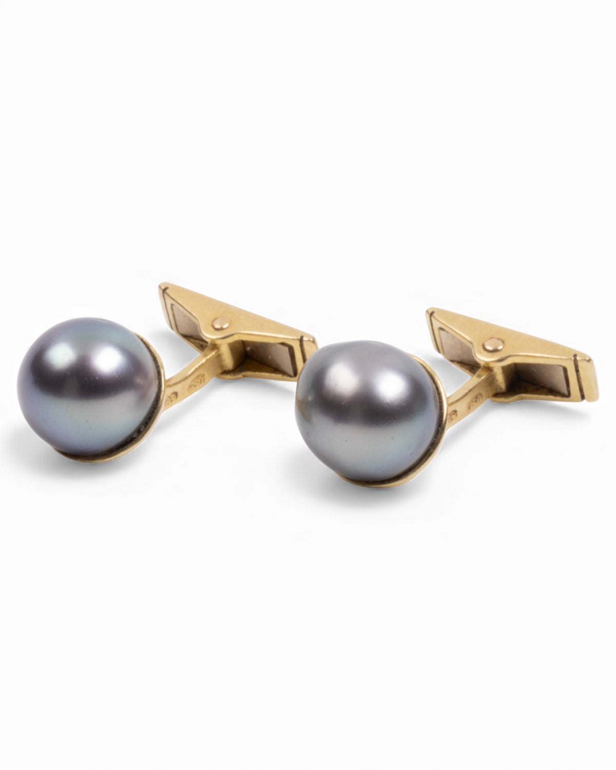 750 Gold Manschettenknöpfe mit Tahiti-Zuchtperlen - Unikat