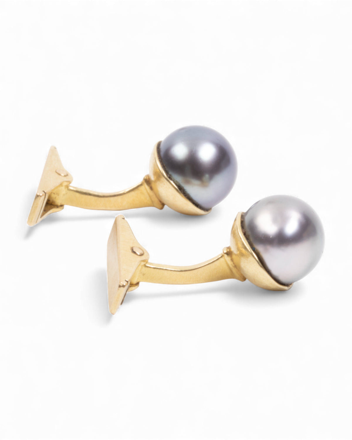 750 Gold Manschettenknöpfe mit Tahiti-Zuchtperlen - Unikat