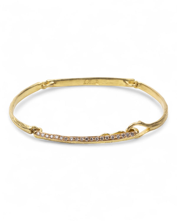 750 Goldarmband mit "Bark" Struktur und Brillanten - Goldschmiede Krack - Trauringe & Unikatschmuck aus Deidesheim