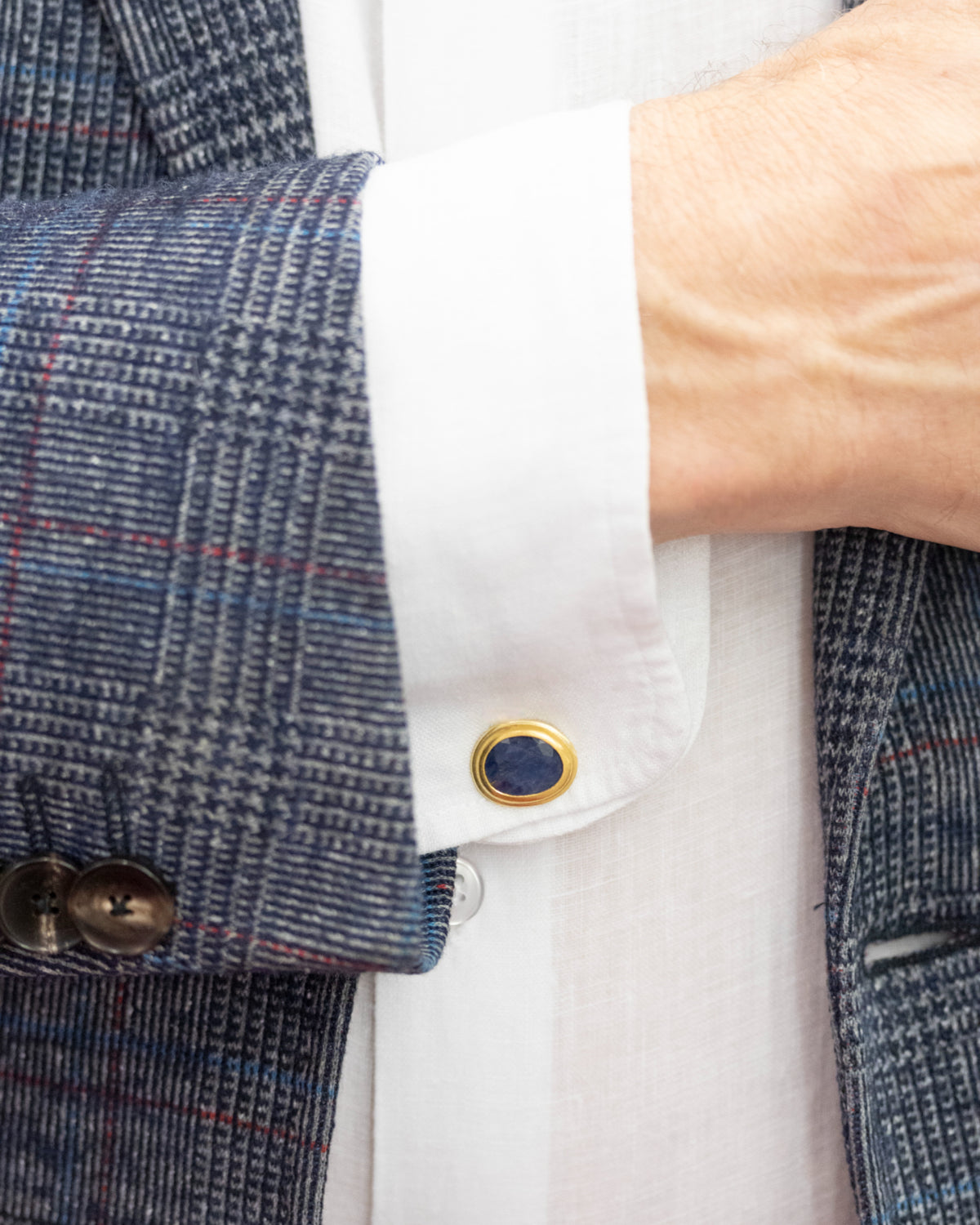 750 Gold Manschettenknöpfe mit Saphiren (8,5 ct) - Unikat