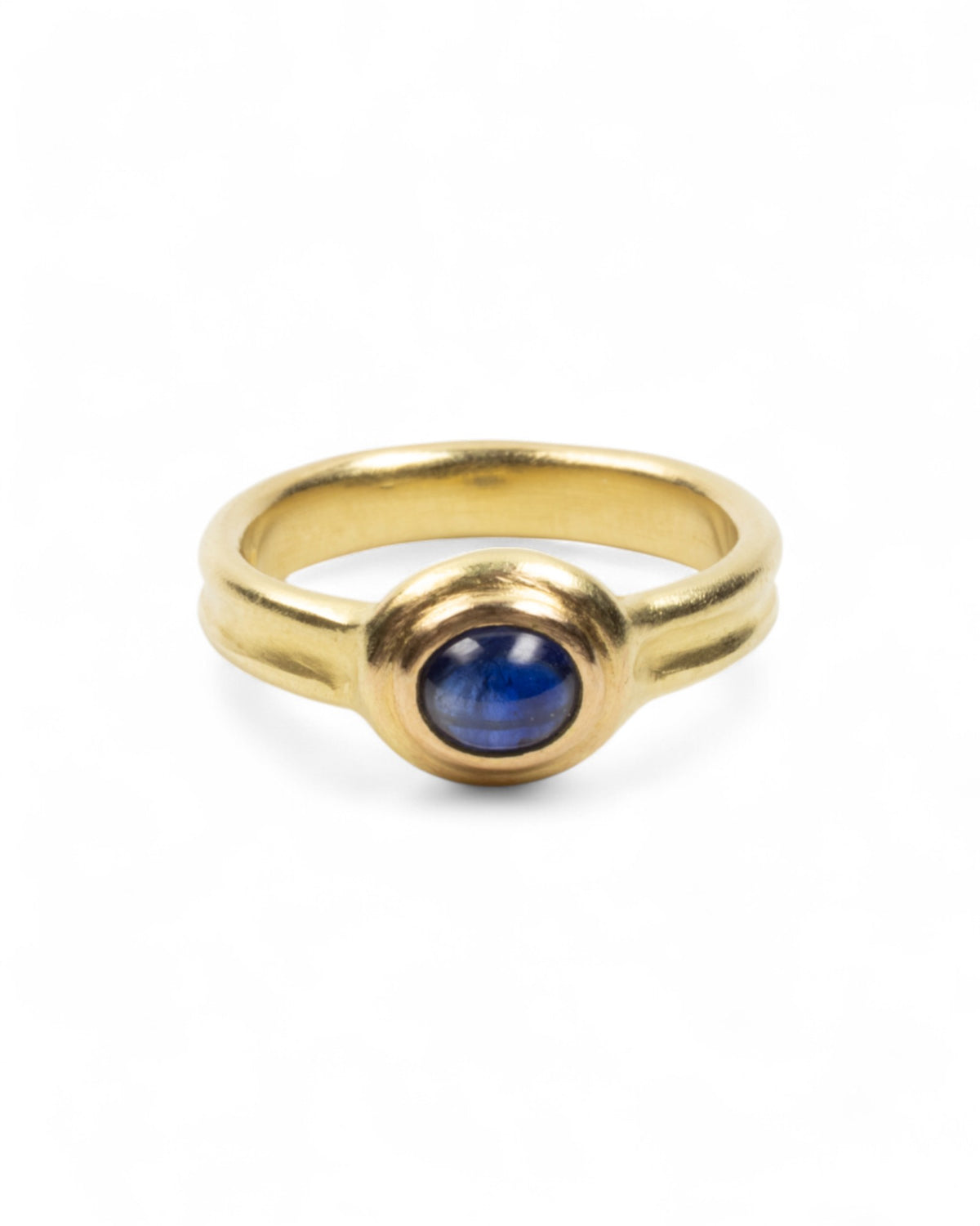 750 Goldring mit blauem Saphir (1.16 ct)