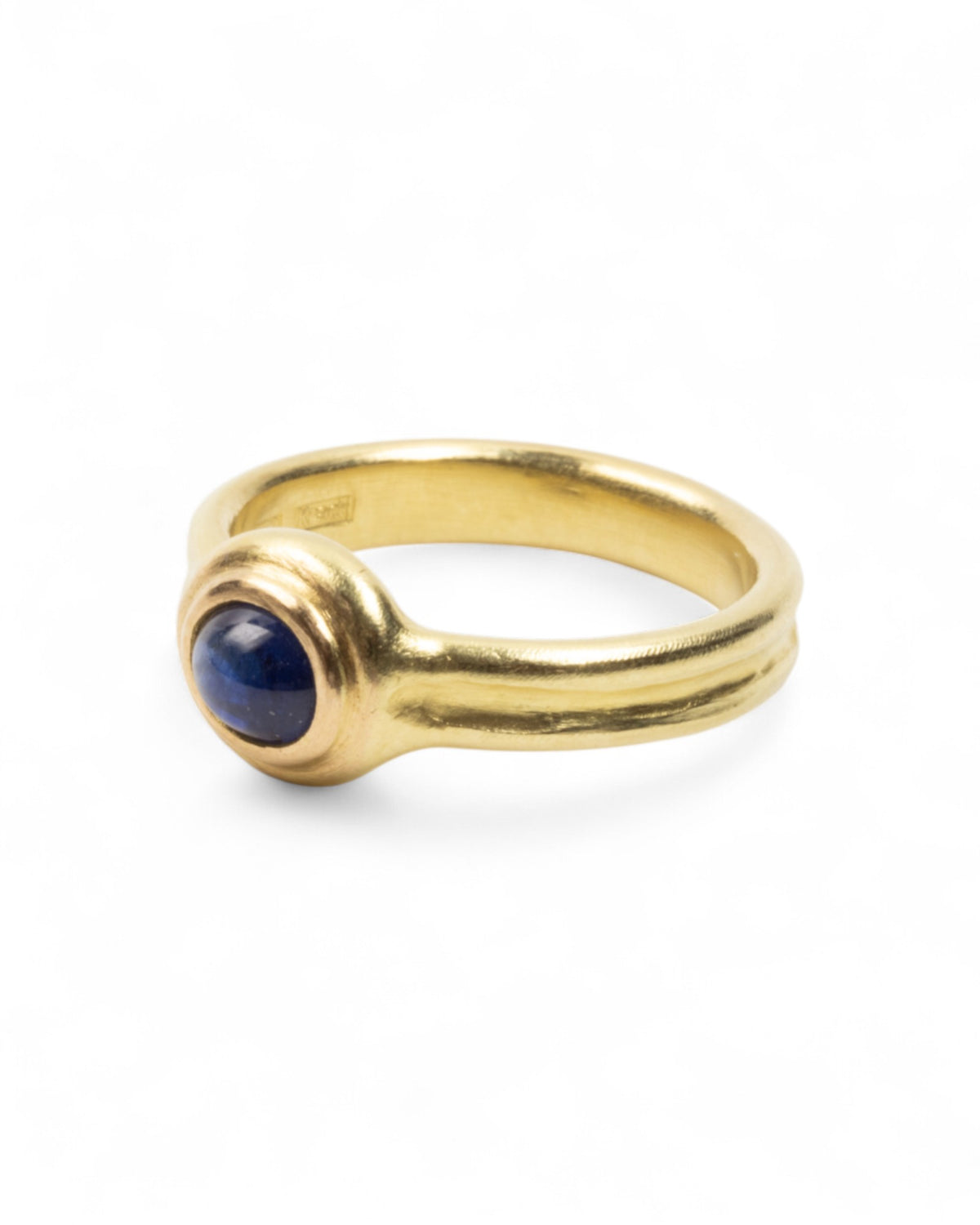 750 Goldring mit blauem Saphir (1.16 ct)