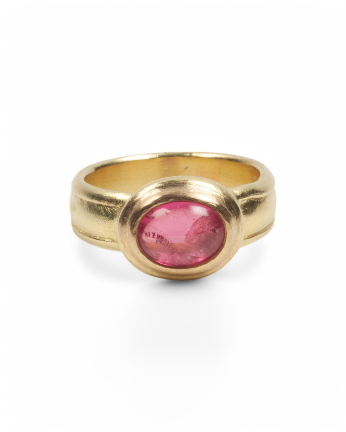 750 Goldring mit himbeer-rotem Spinell