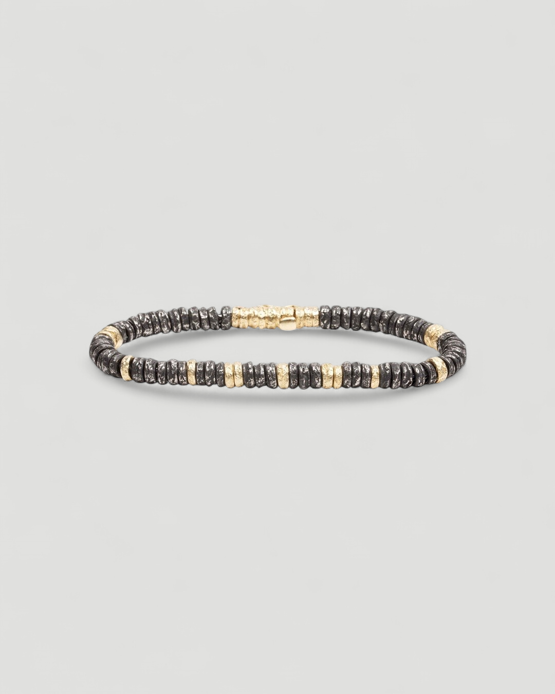 Old Nugget Eyelets Bracelet aus 925 Silber und 750 Gold - Goldschmiede Krack