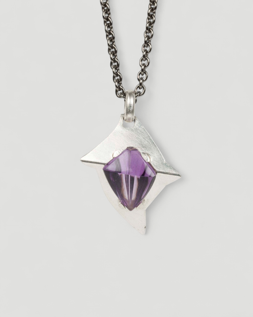 Futuristischer 925 Silber Anhänger mit Amethyst - Goldschmiede Krack