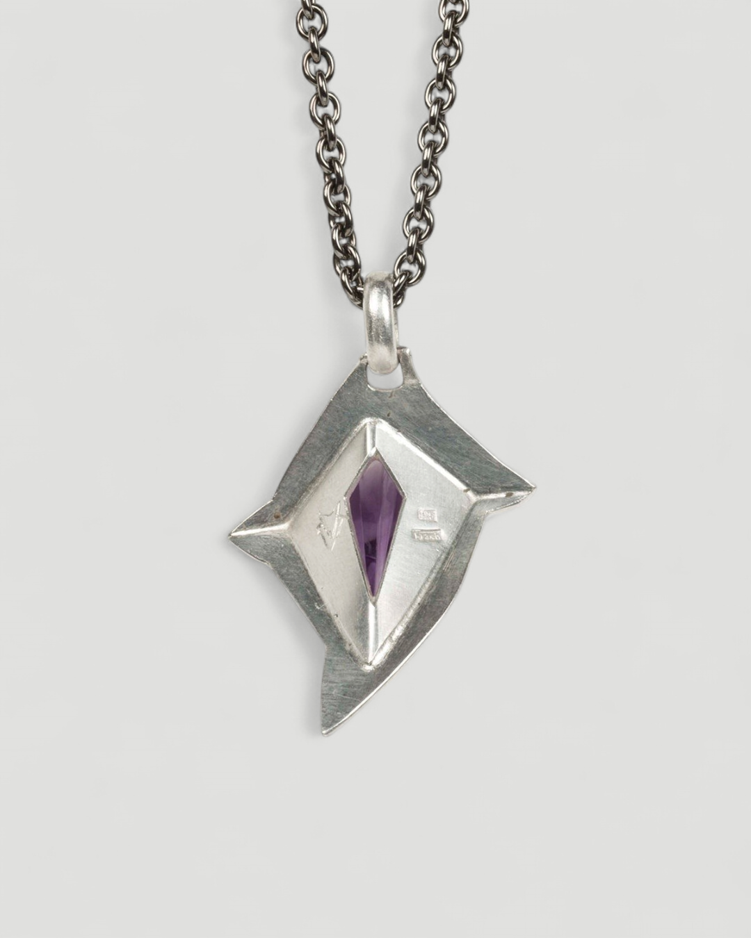 Futuristischer 925 Silber Anhänger mit Amethyst - Goldschmiede Krack