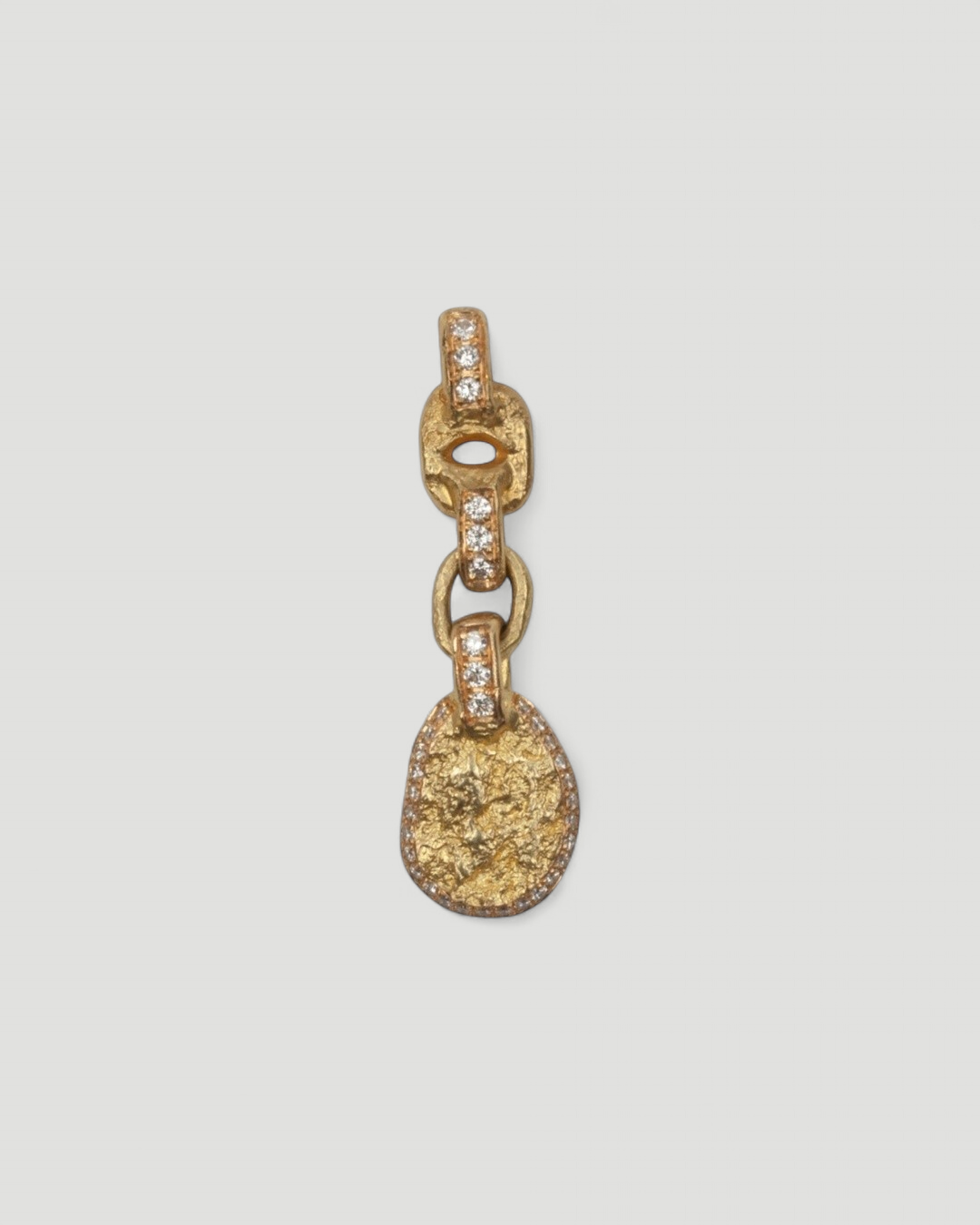 Nugget Gold Pendant mit Brillanten - Goldschmiede Krack