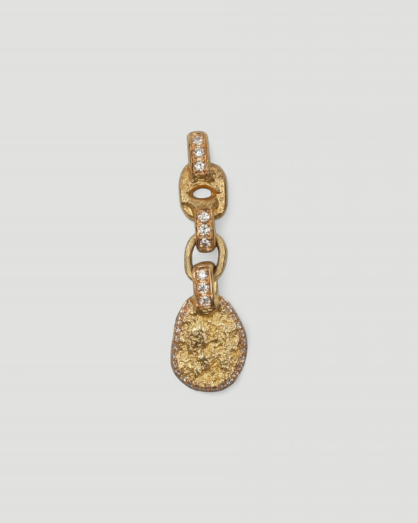 Nugget Gold Pendant mit Brillanten