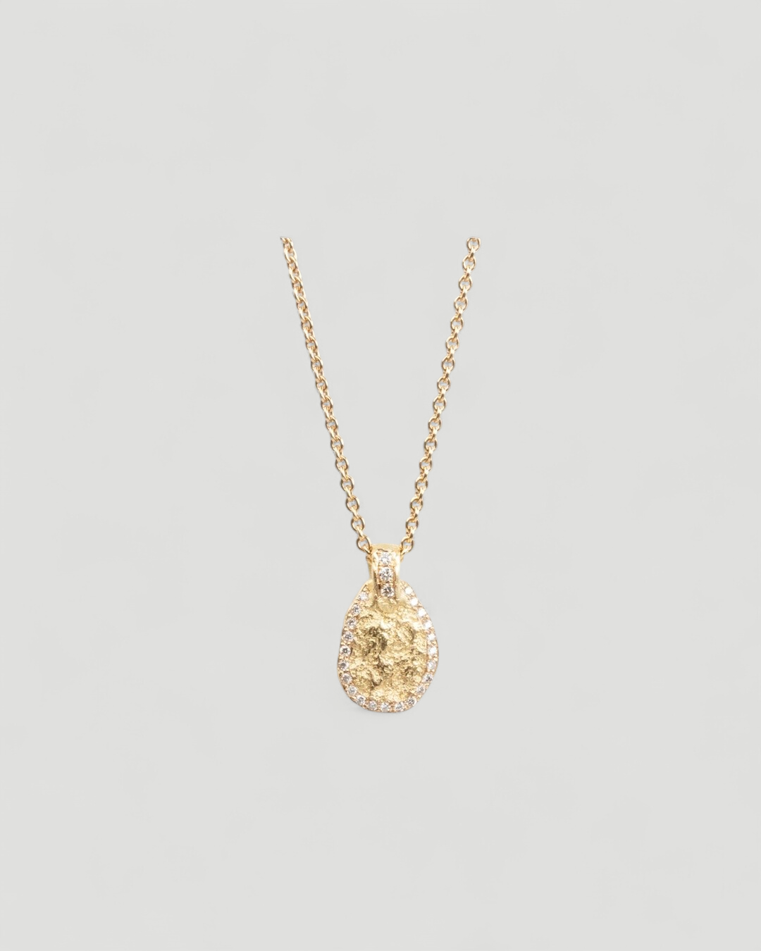 Nugget Pendent aus 750 Gold mit Brillanten und 750 Goldkette - Goldschmiede Krack