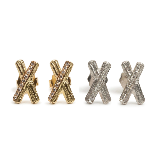X-Bark Ohrstecker mit Brillanten - Goldschmiede Krack - Trauringe & Unikatschmuck aus Deidesheim