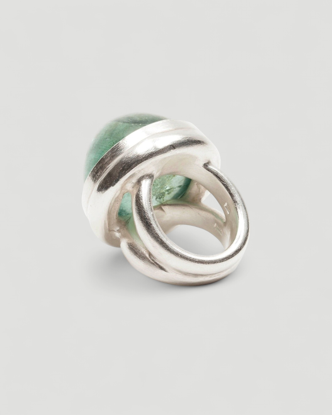 Sehr großer 925 Silberring mit grünblauem Aquamarin - Goldschmiede Krack