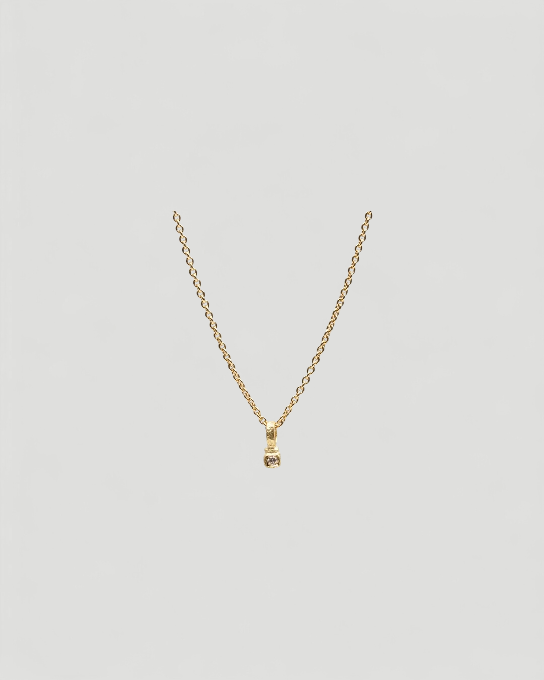 Zarter Würfelanhänger aus 750 Gold mit 0,02 ct Brillanten und 750 Goldkette - Goldschmiede Krack