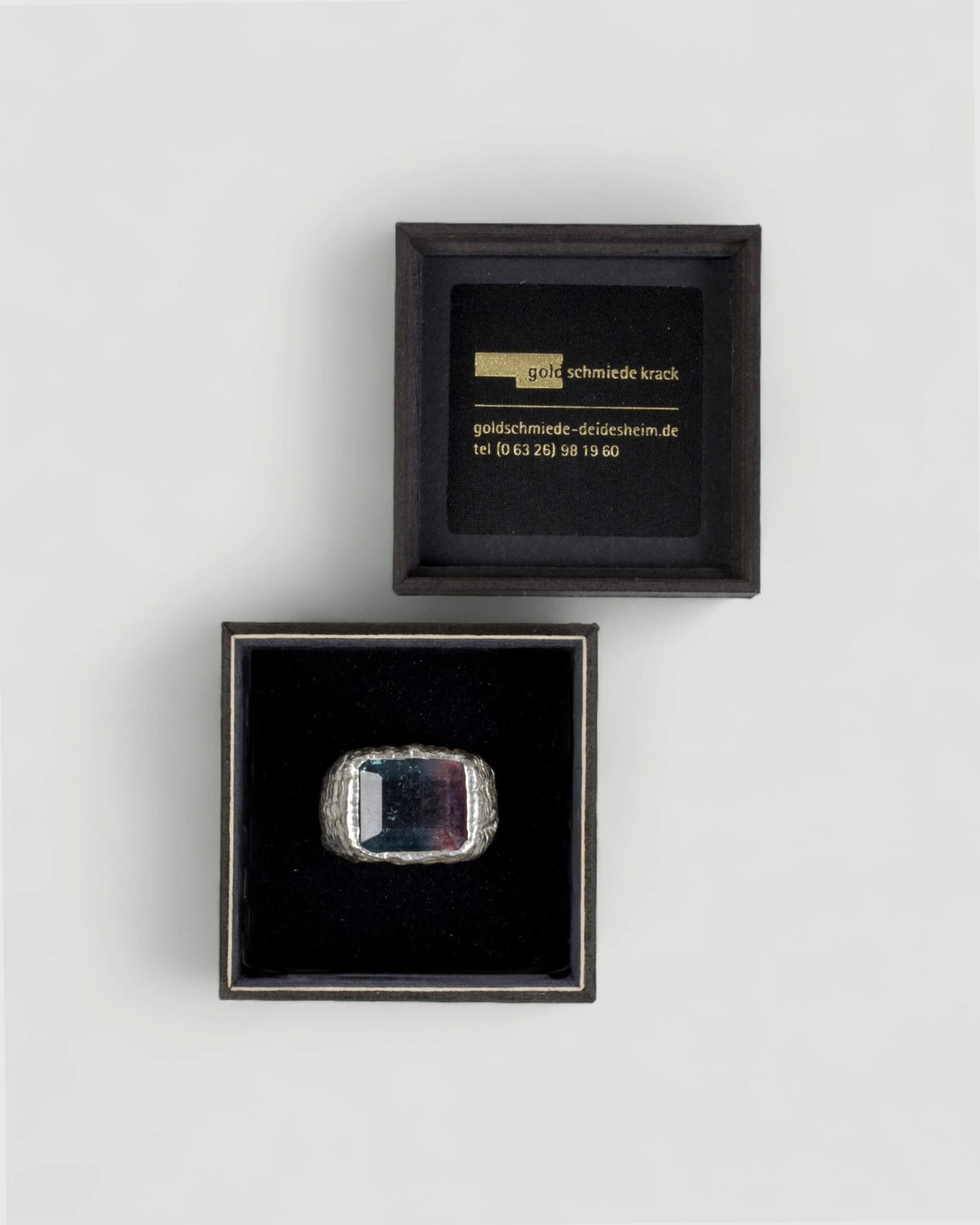 Sterling silver ring with multicolour tourmaline (10.27 ct)