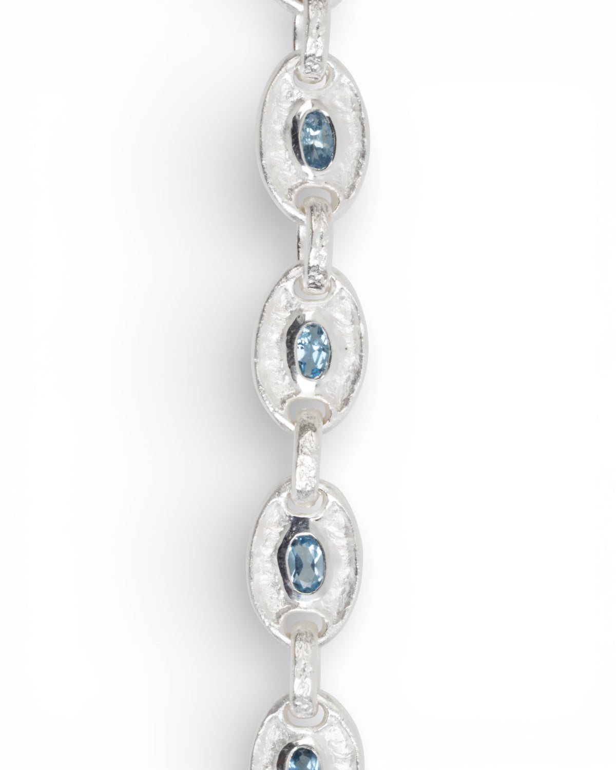 925 Silber Gliederarmband (Ø 10 mm) mit blauem Aquamarin und 750 Gold - Goldschmiede Krack - Trauringe & Unikatschmuck aus Deidesheim