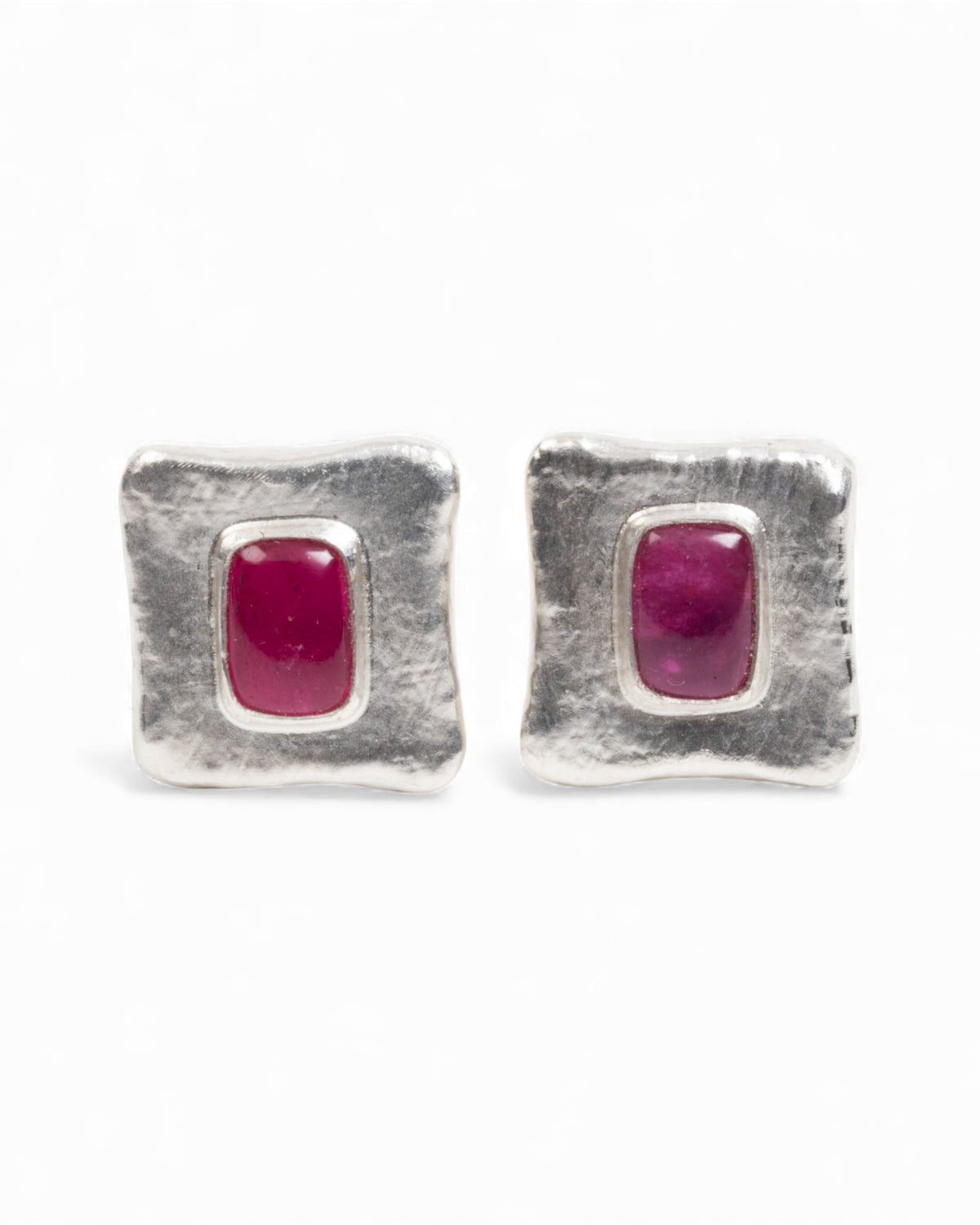 925 Silber Ohrschmuck mit roten Turmalinen (4,81 ct) - Unikat