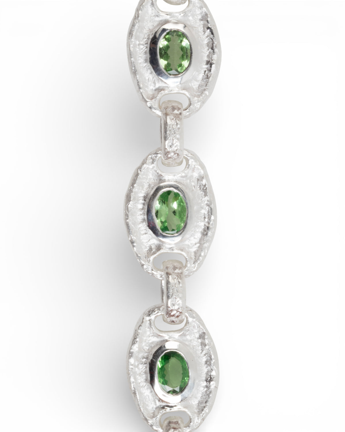 925 Silber Armband mit grünem Tsavorit (6,15 ct) und 750 Gold - Goldschmiede Krack - Trauringe & Unikatschmuck aus Deidesheim