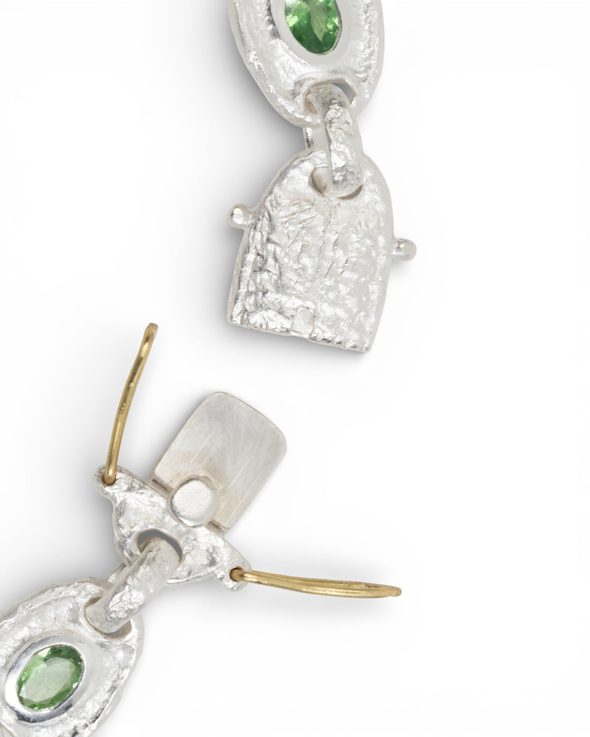 925 Silber Armband mit grünem Tsavorit (6,15 ct) und 750 Gold - Goldschmiede Krack - Trauringe & Unikatschmuck aus Deidesheim