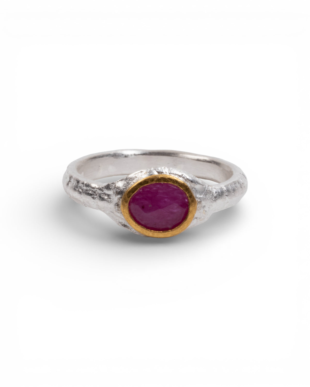 925 Silberring mit pinken Rubin (0.92 ct) - Goldschmiede Krack - Trauringe & Unikatschmuck aus Deidesheim