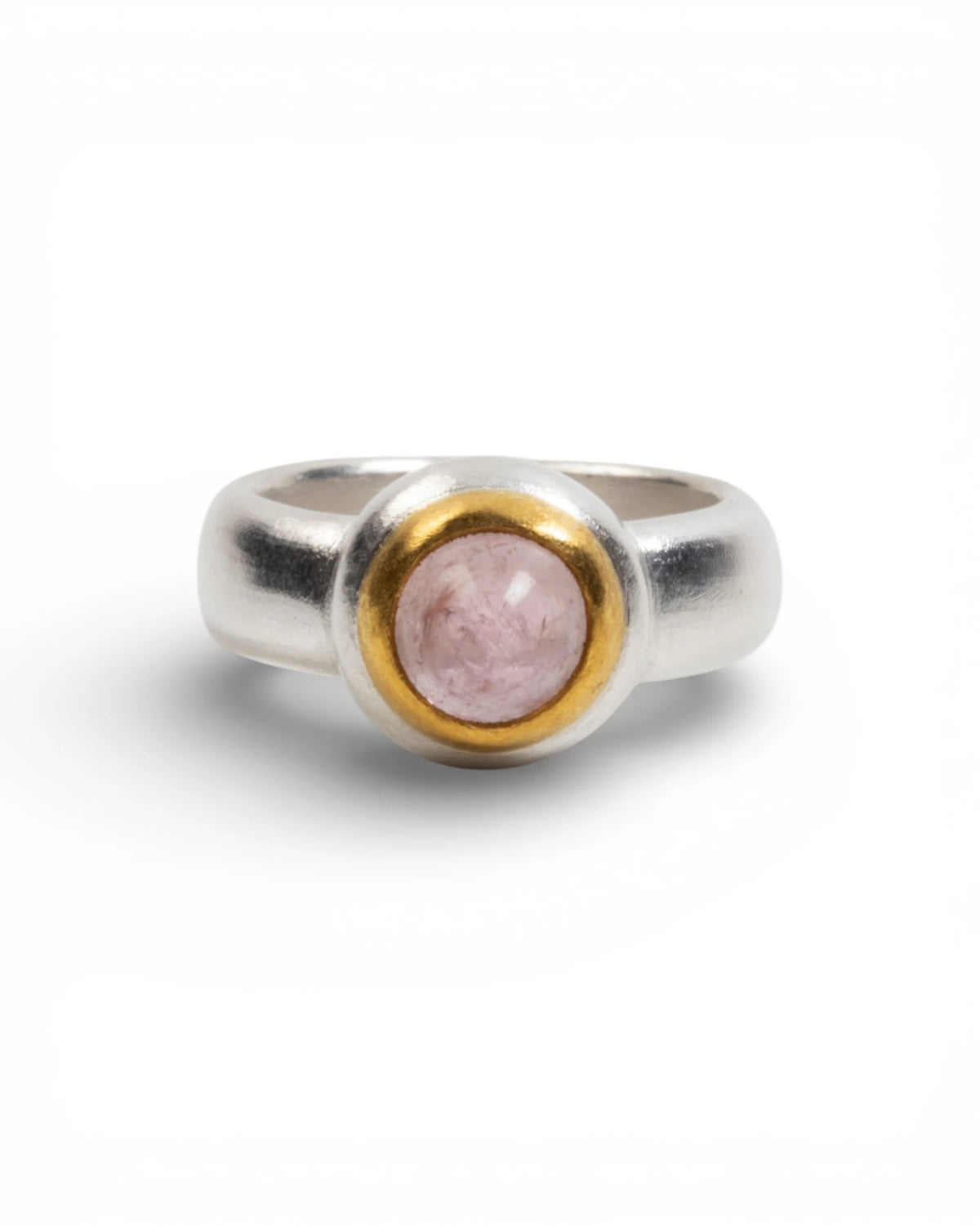 925 Silberring mit rosa Turmalin (2,36 ct) und 999 Feingold-Fassung - Goldschmiede Krack - Trauringe & Unikatschmuck aus Deidesheim
