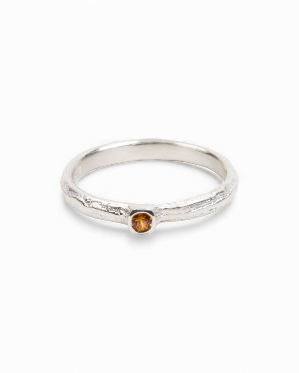 925 Silberring mit orangefarbenem Saphir zum Kombinieren - Goldschmiede Krack - Trauringe & Unikatschmuck aus Deidesheim