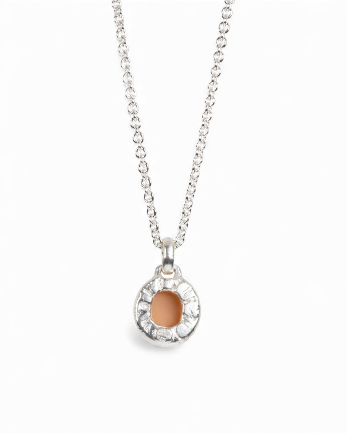 Anhänger mit braunem Mondstein-Cabochon (8.29 ct) in 925 Silber und Feingold mit Kette - Goldschmiede Krack - Trauringe & Unikatschmuck aus Deidesheim