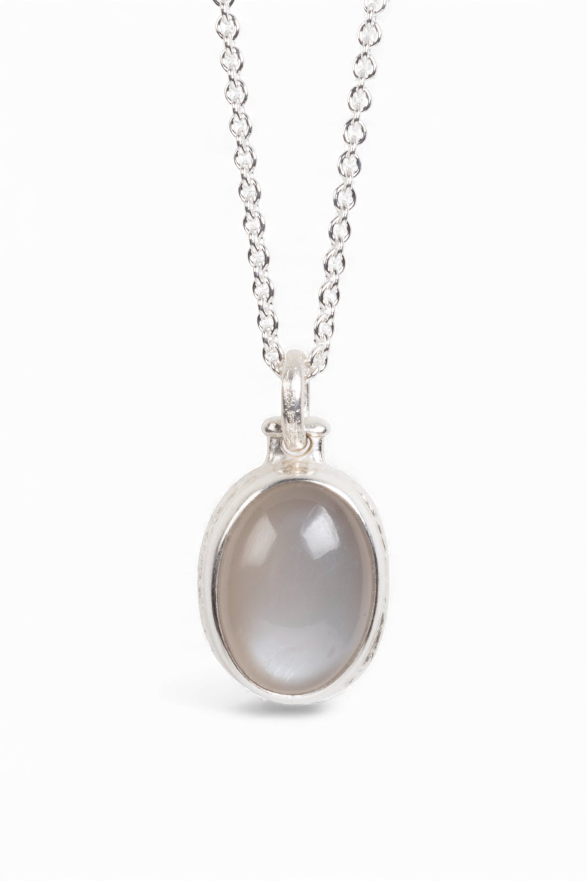 Anhänger mit großem grauem Mondstein-Cabochon (35 ct) in 925 Silber