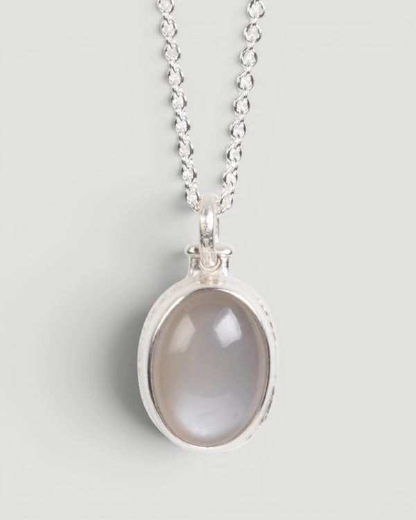 Anhänger mit großem grauem Mondstein-Cabochon (35 ct) in 925 Silber
