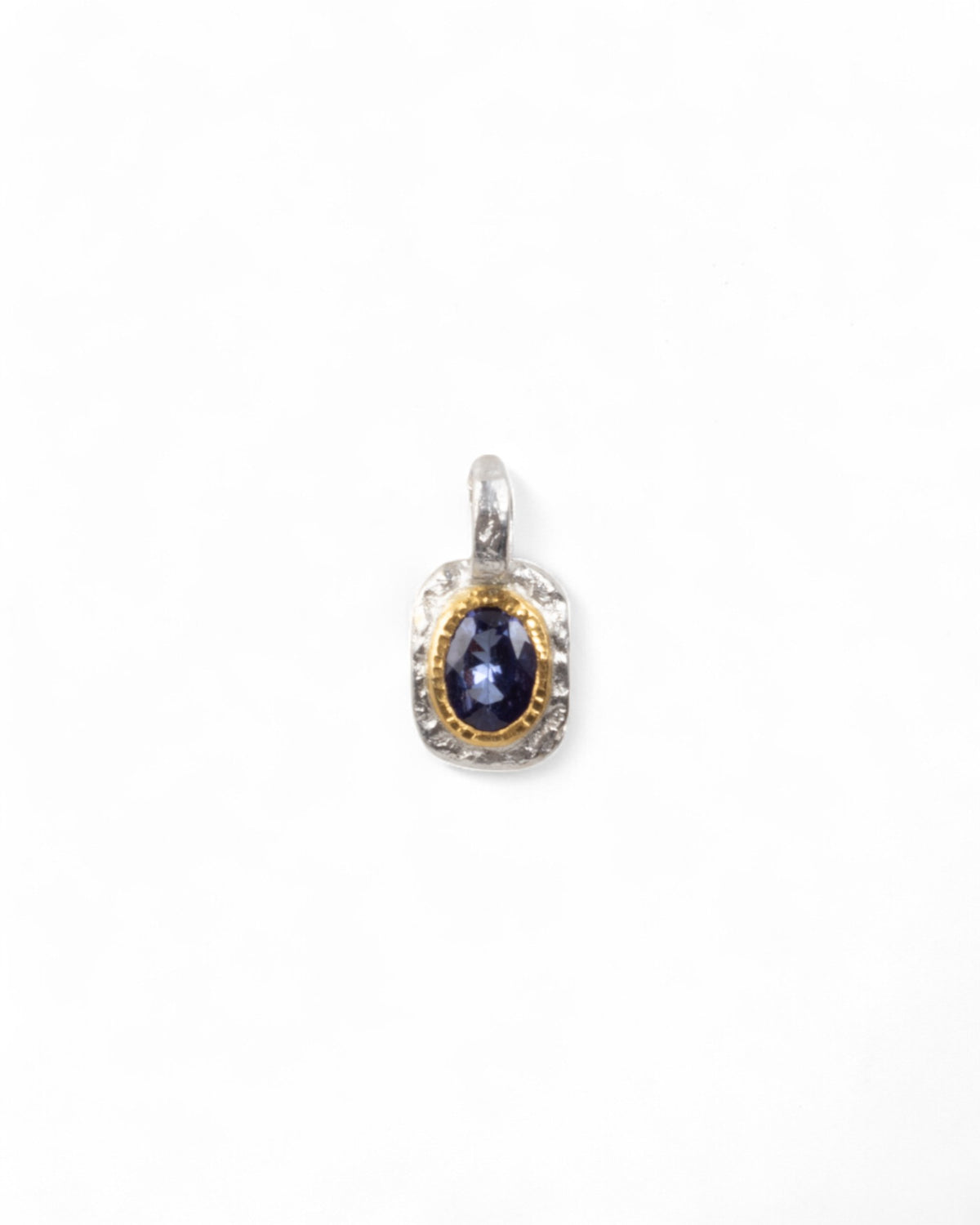 Bicolor Silberanhänger mit Tansanit (0.89 ct) und Goldfassung