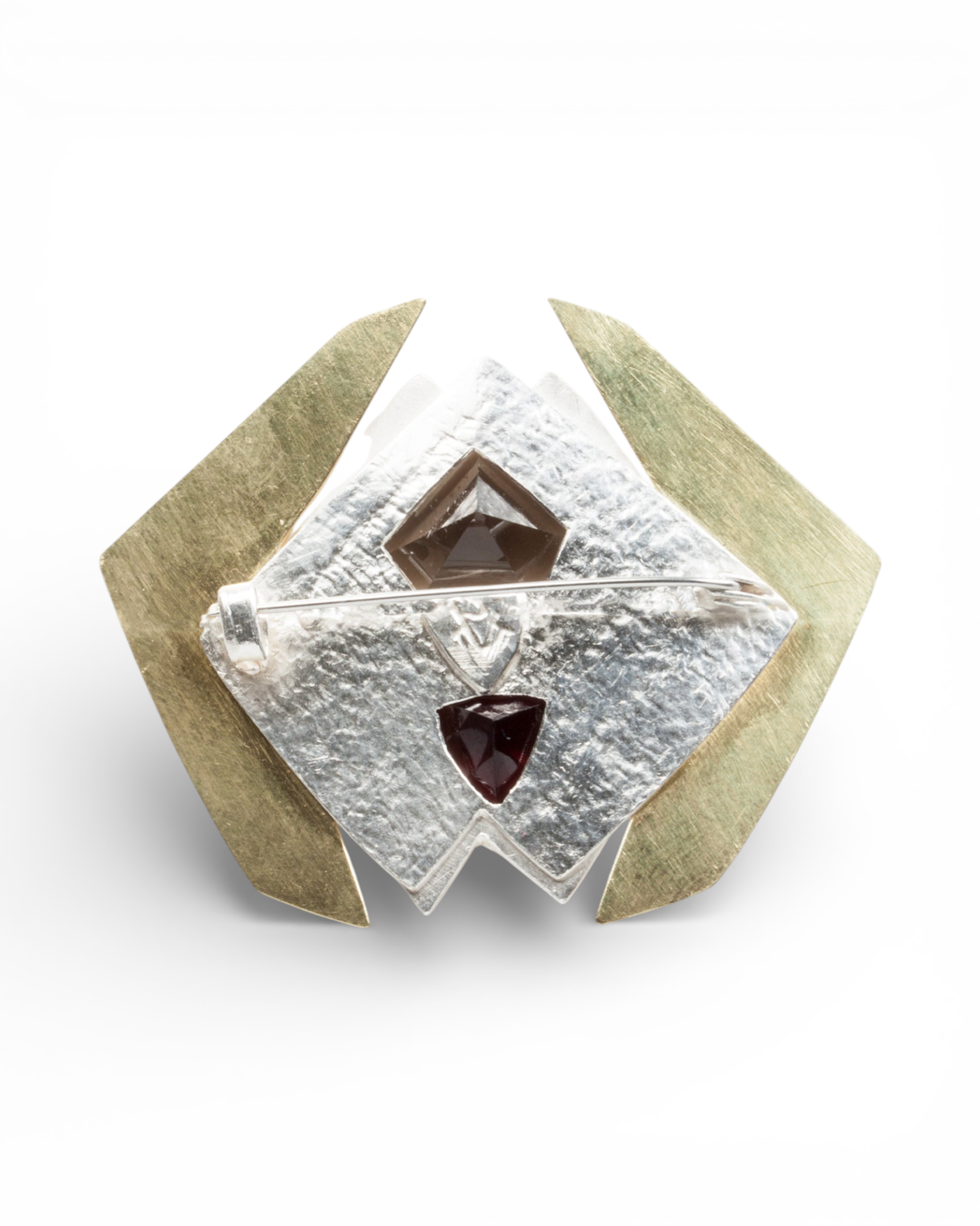 Brosche mit Rauchquarz und Granat - Goldschmiede Krack - Trauringe & Unikatschmuck aus Deidesheim
