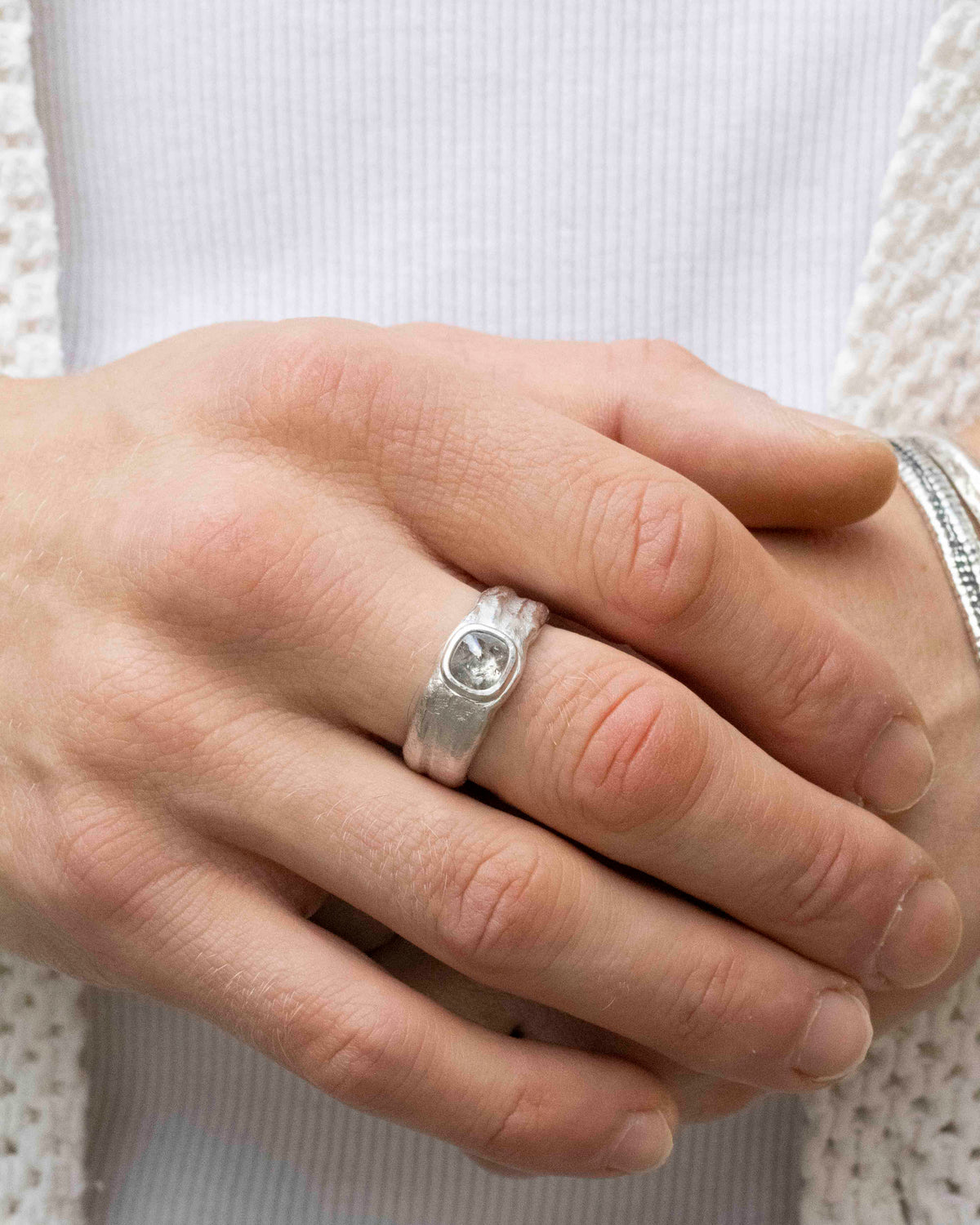 Diamant-Ring (1.33 ct) aus 750 Palladium-Weißgold