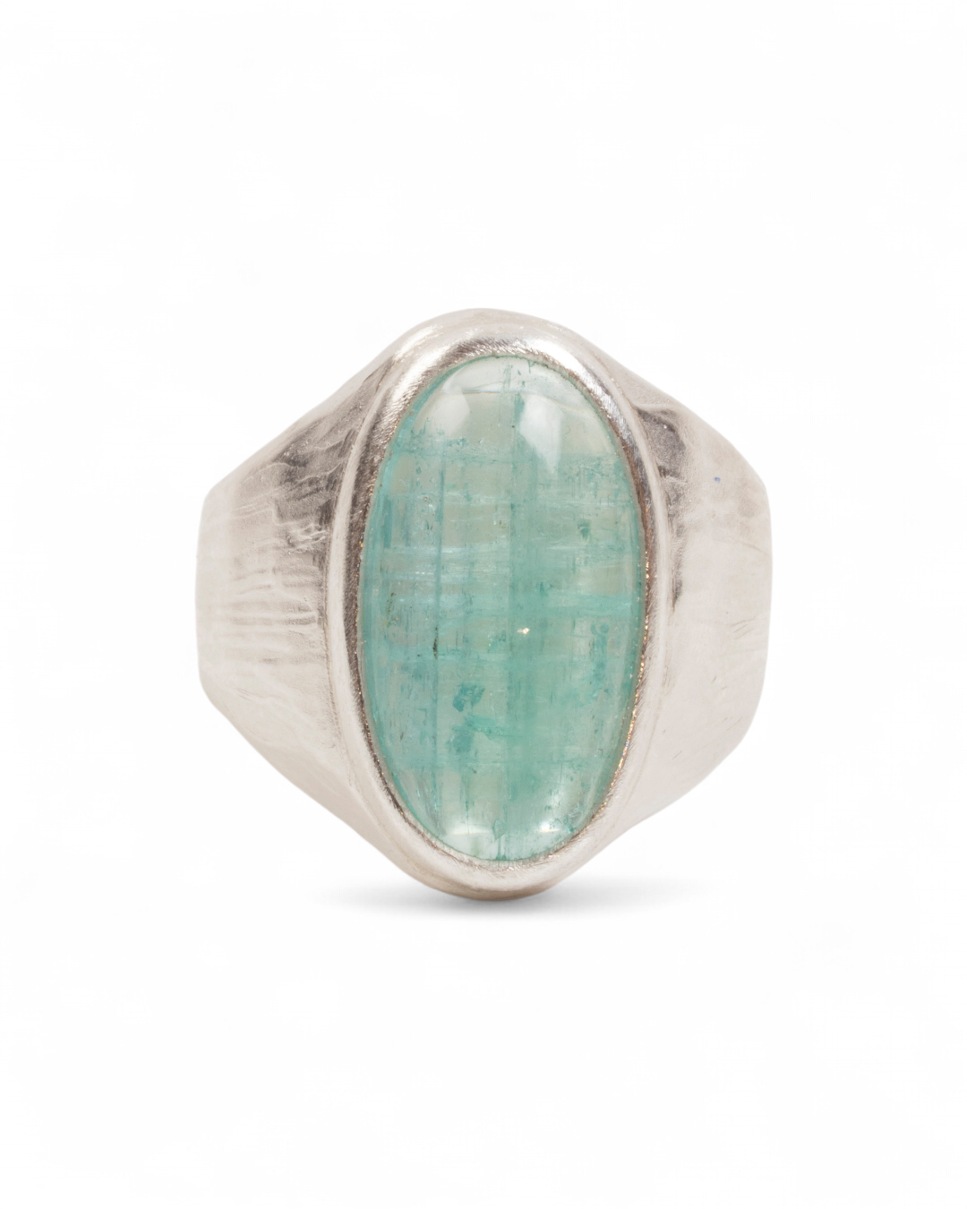 925 Silberring mit blau-grünem Heliodor-Cabochon (11,17 ct) - Goldschmiede Krack