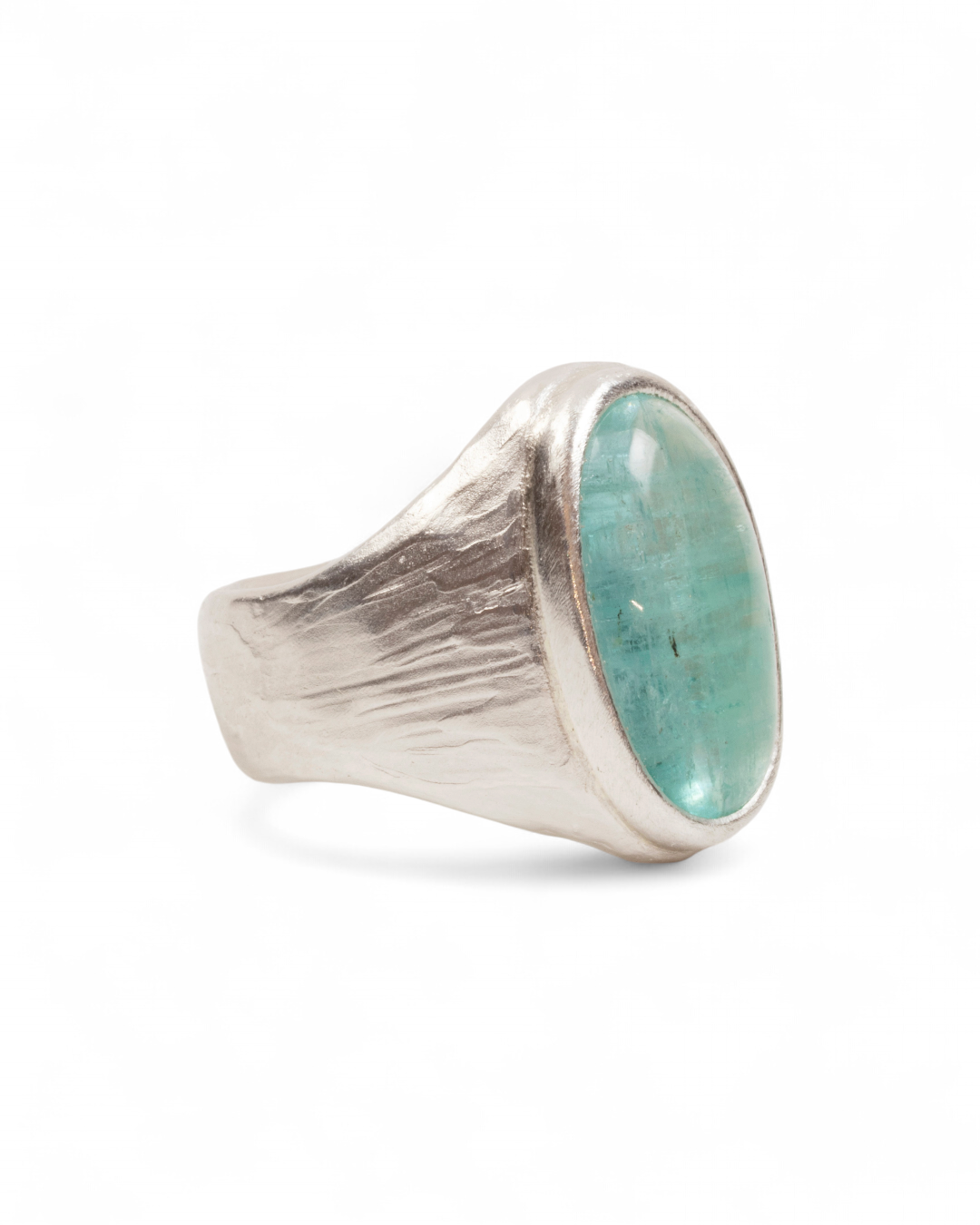 925 Silberring mit blau-grünem Heliodor-Cabochon (11,17 ct) - Goldschmiede Krack
