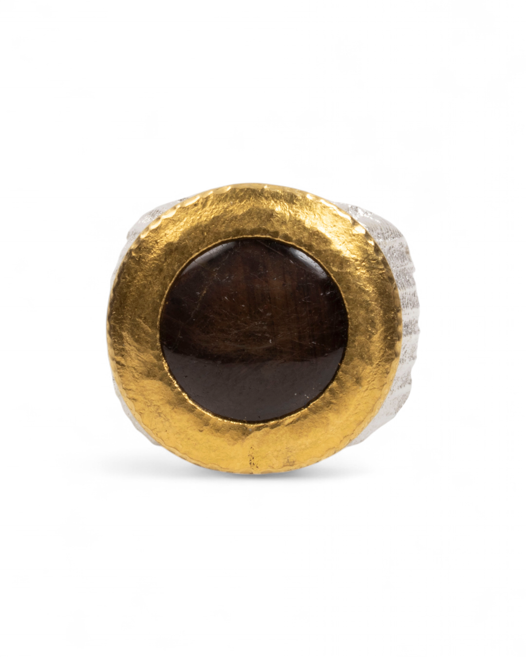 925 Silberring mit Sternsaphir (16,54 ct) und 999 Feingold - Goldschmiede Krack