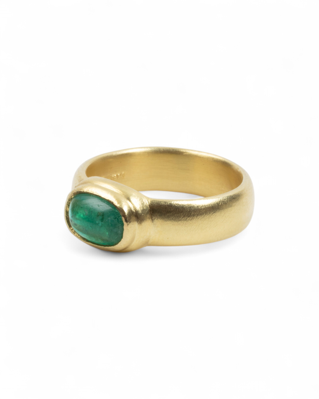 750 Goldring mit grünem Smaragd (1,39 ct) - Goldschmiede Krack