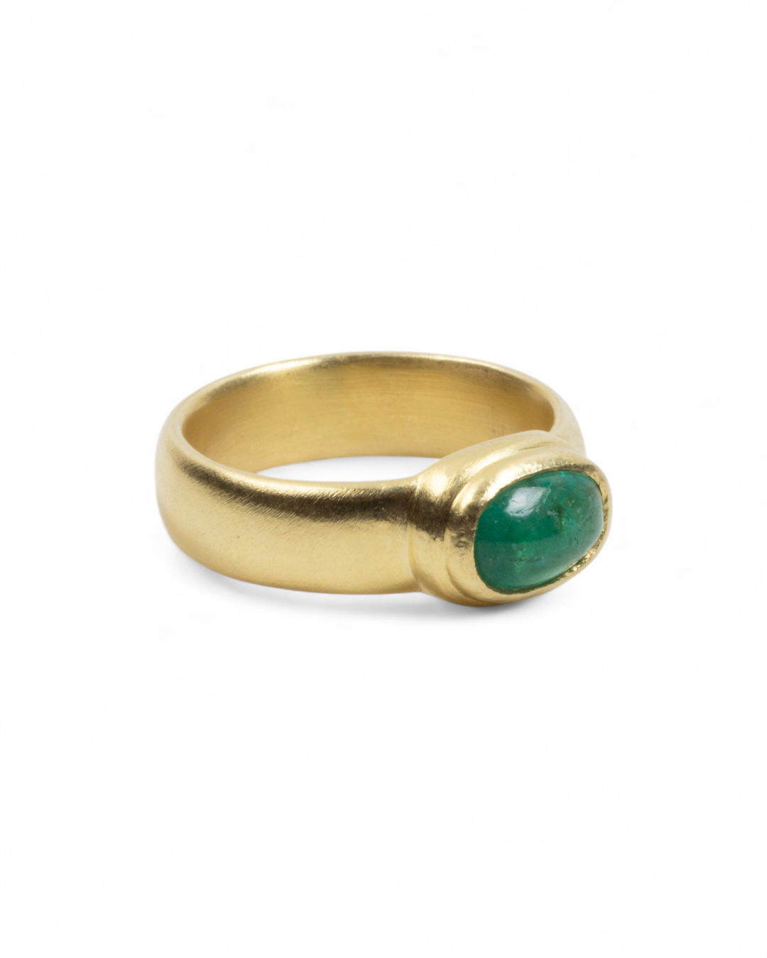 750 Goldring mit grünem Smaragd (1,39 ct) - Goldschmiede Krack