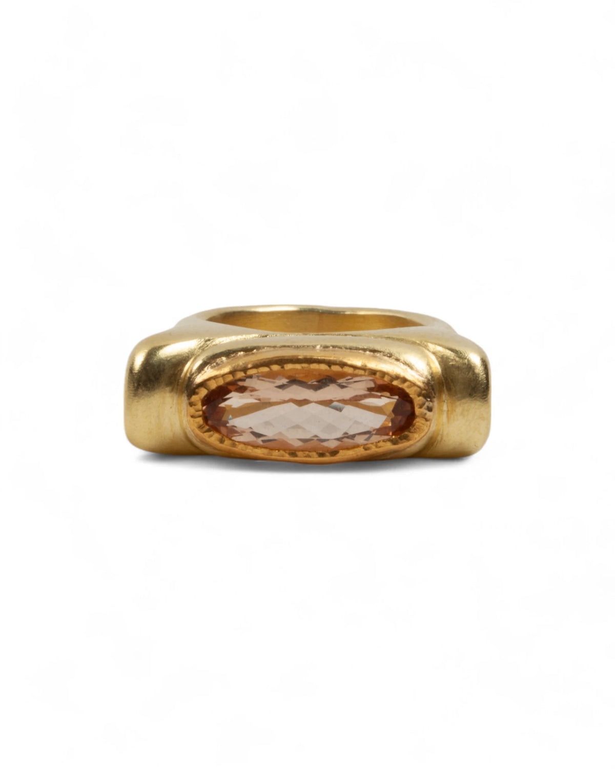 750 Goldring mit rosa Morganit (Beryll)