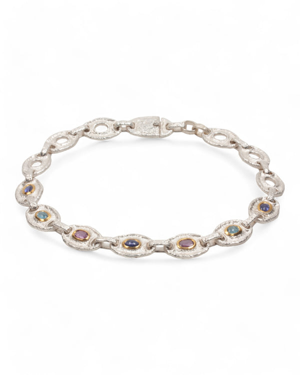 Bicolor Choker aus 925 Silber, 999 Feingold und Edelsteinen - Goldschmiede Krack - Trauringe & Unikatschmuck aus Deidesheim